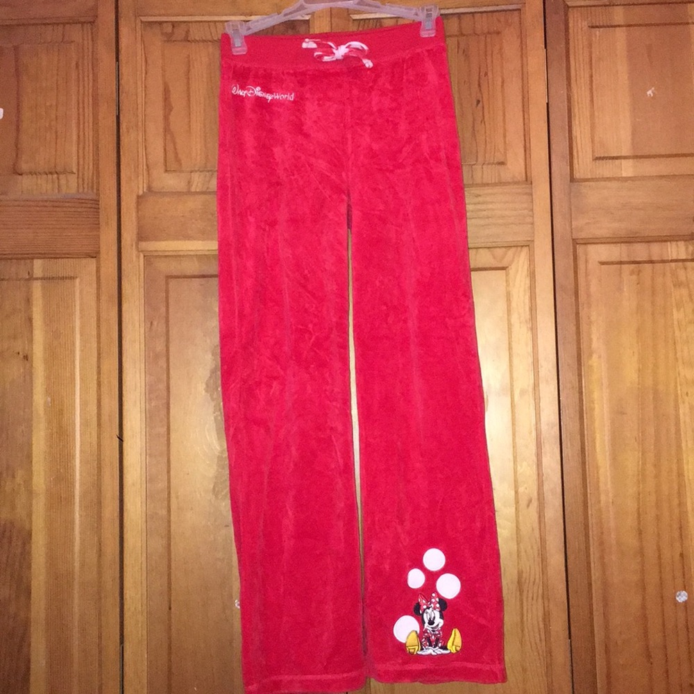 Walt Disney world velvet Minnie Mouse pants